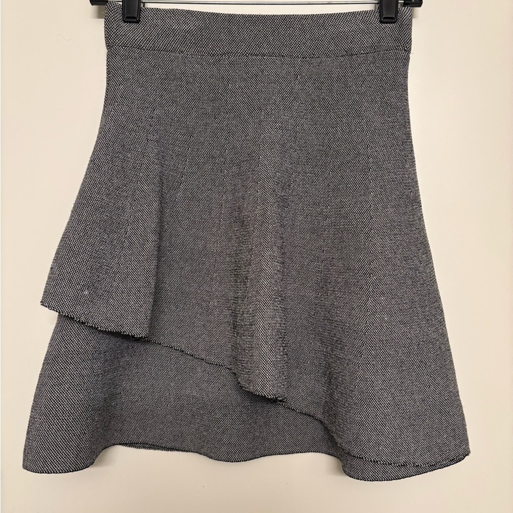 Zara Gray Asymmetric Mini Skirt